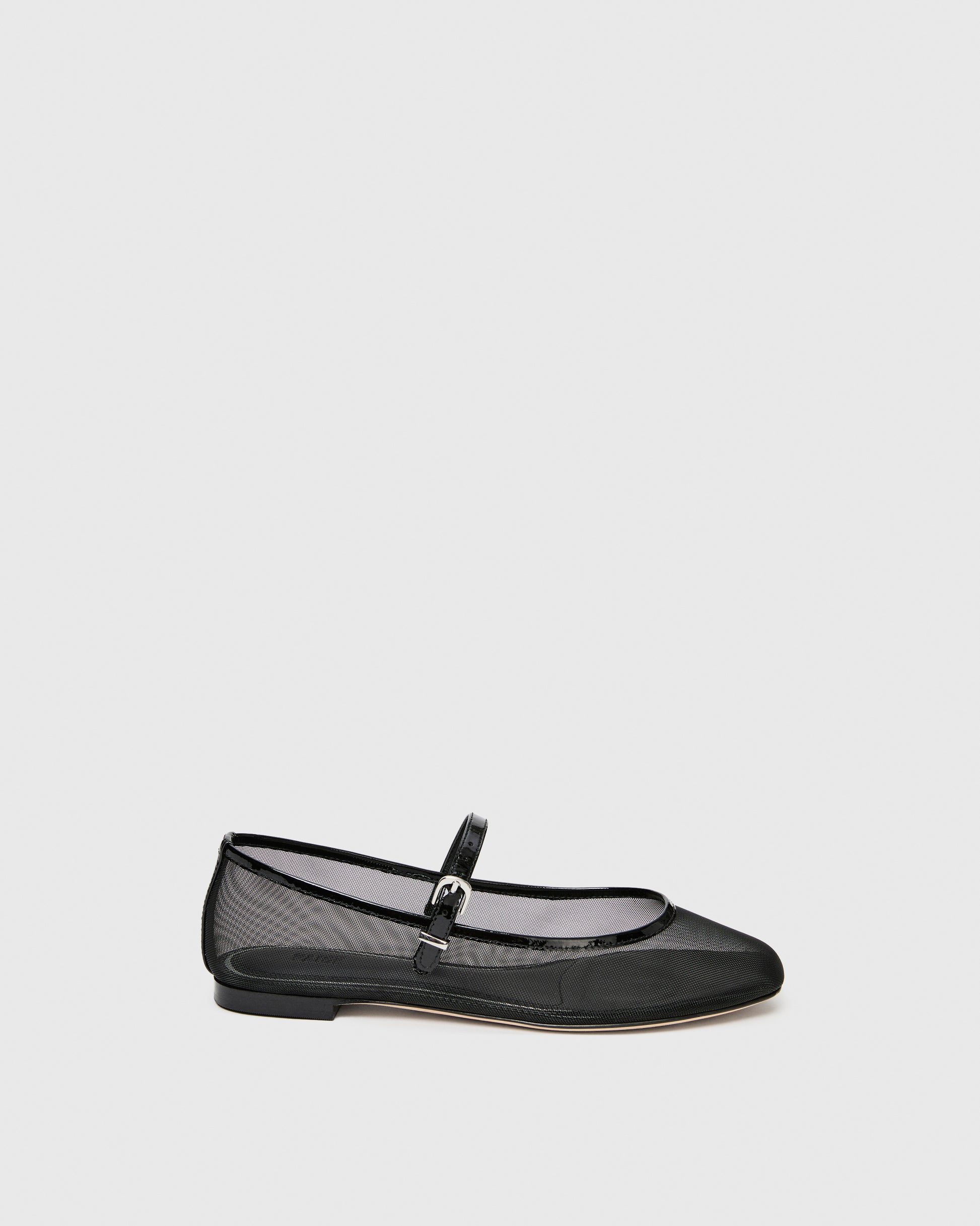Josie Flat - Black Mesh/Patent Leather, Image 1