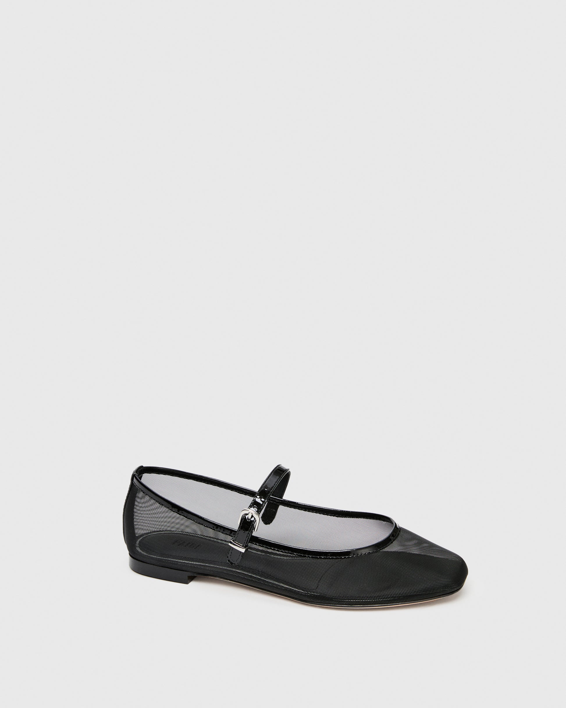 Josie Flat - Black Mesh/Patent Leather, Image 2