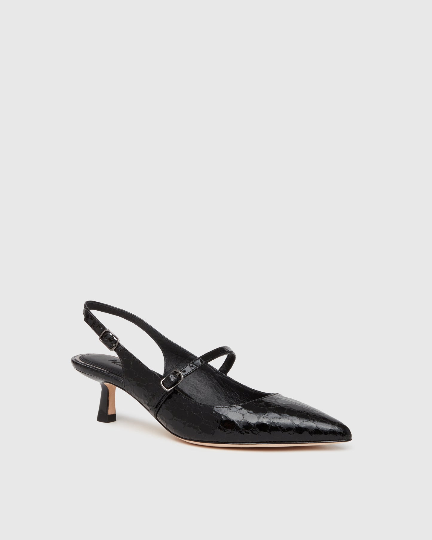 Maggie Pump - Black Croc Leather