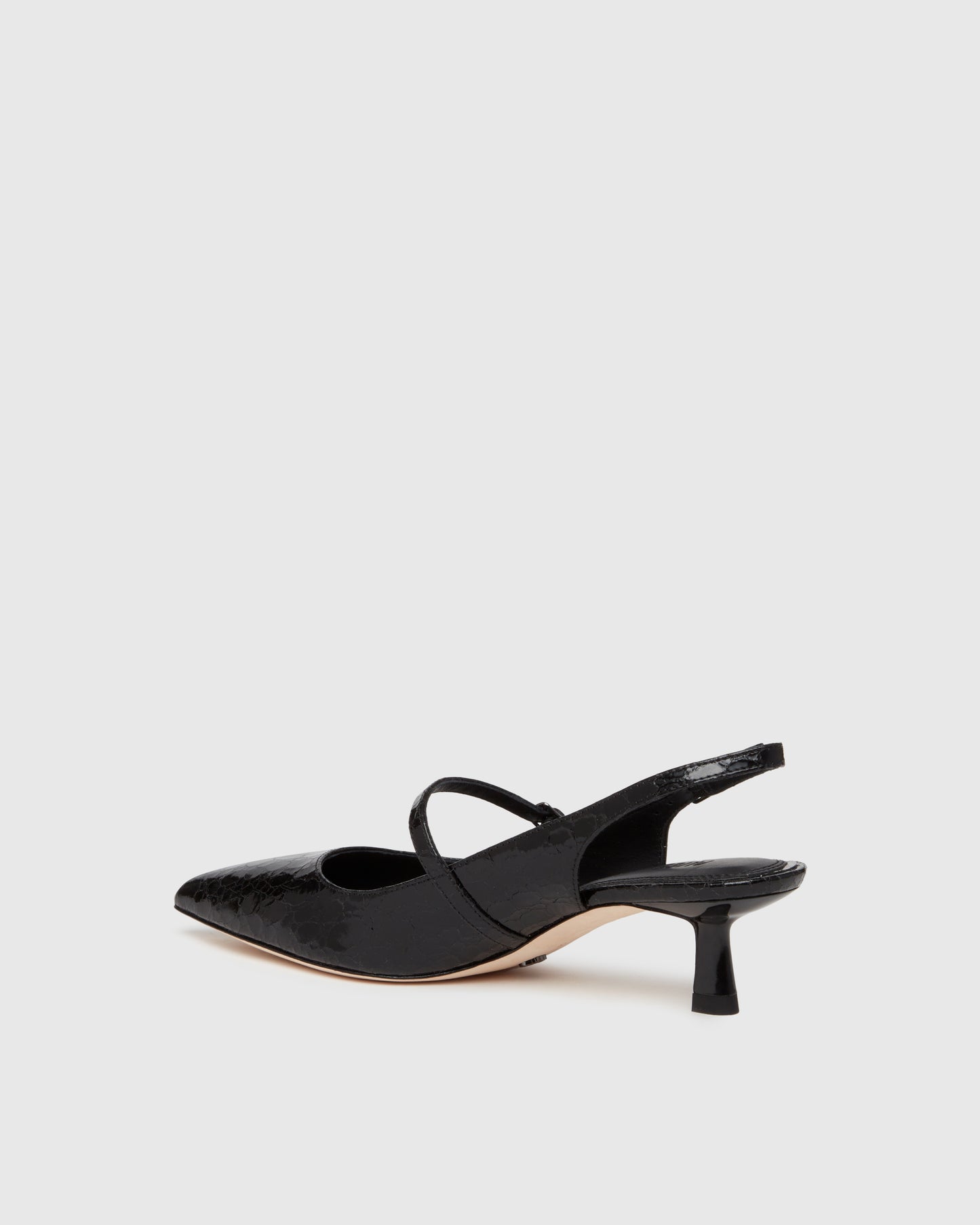 Maggie Pump - Black Croc Leather
