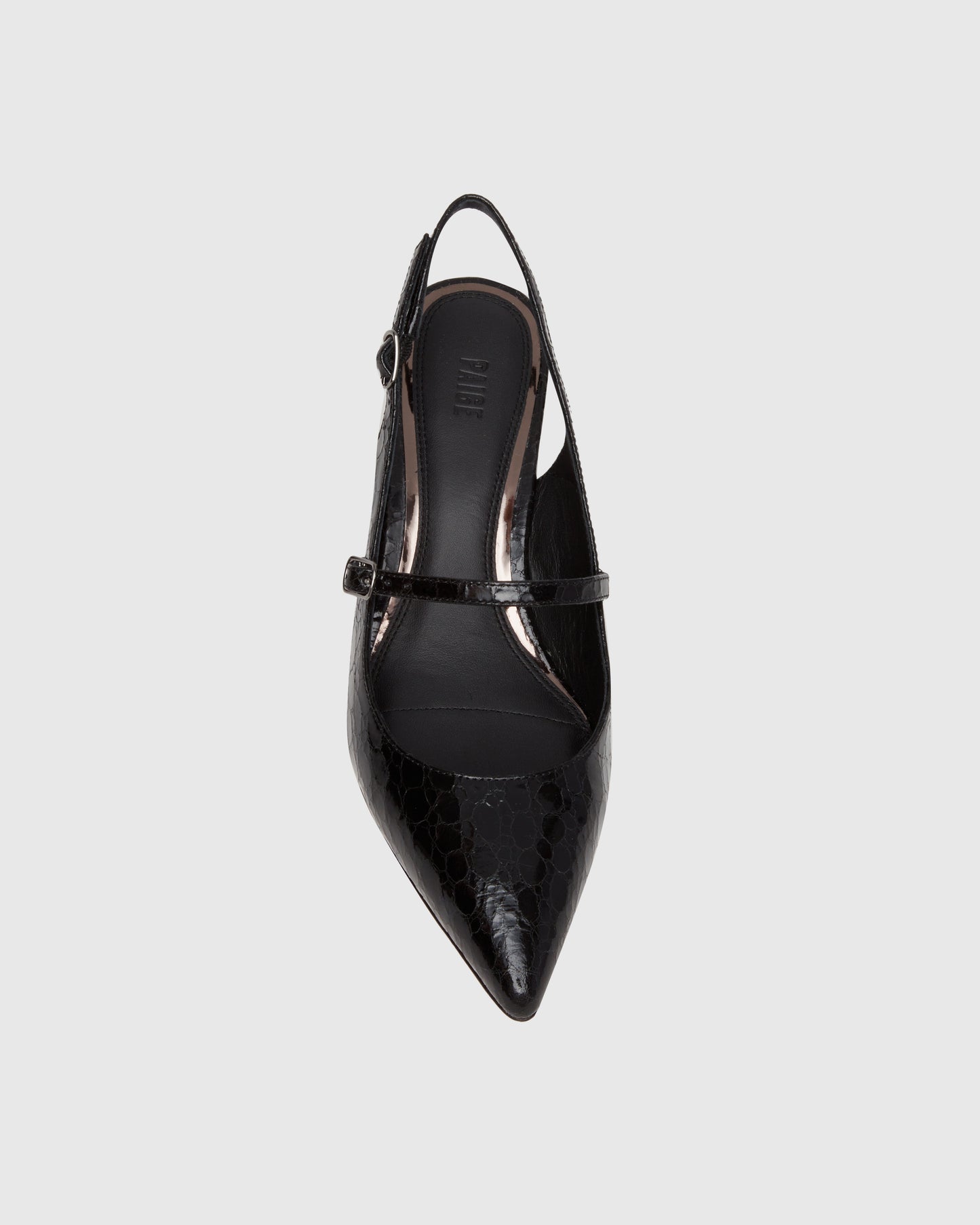 Maggie Pump - Black Croc Leather