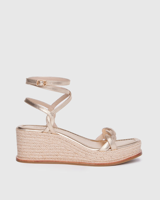 Joanna Wedge - Light Gold Leather