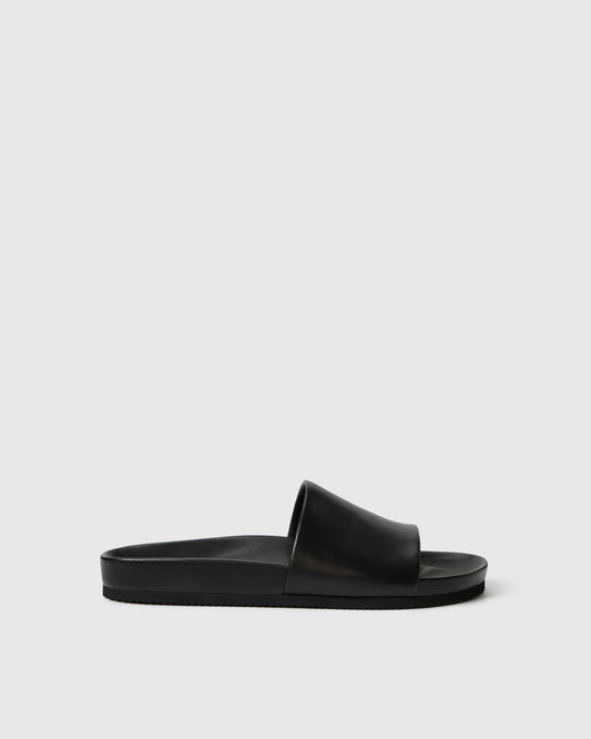 Black leather slide 