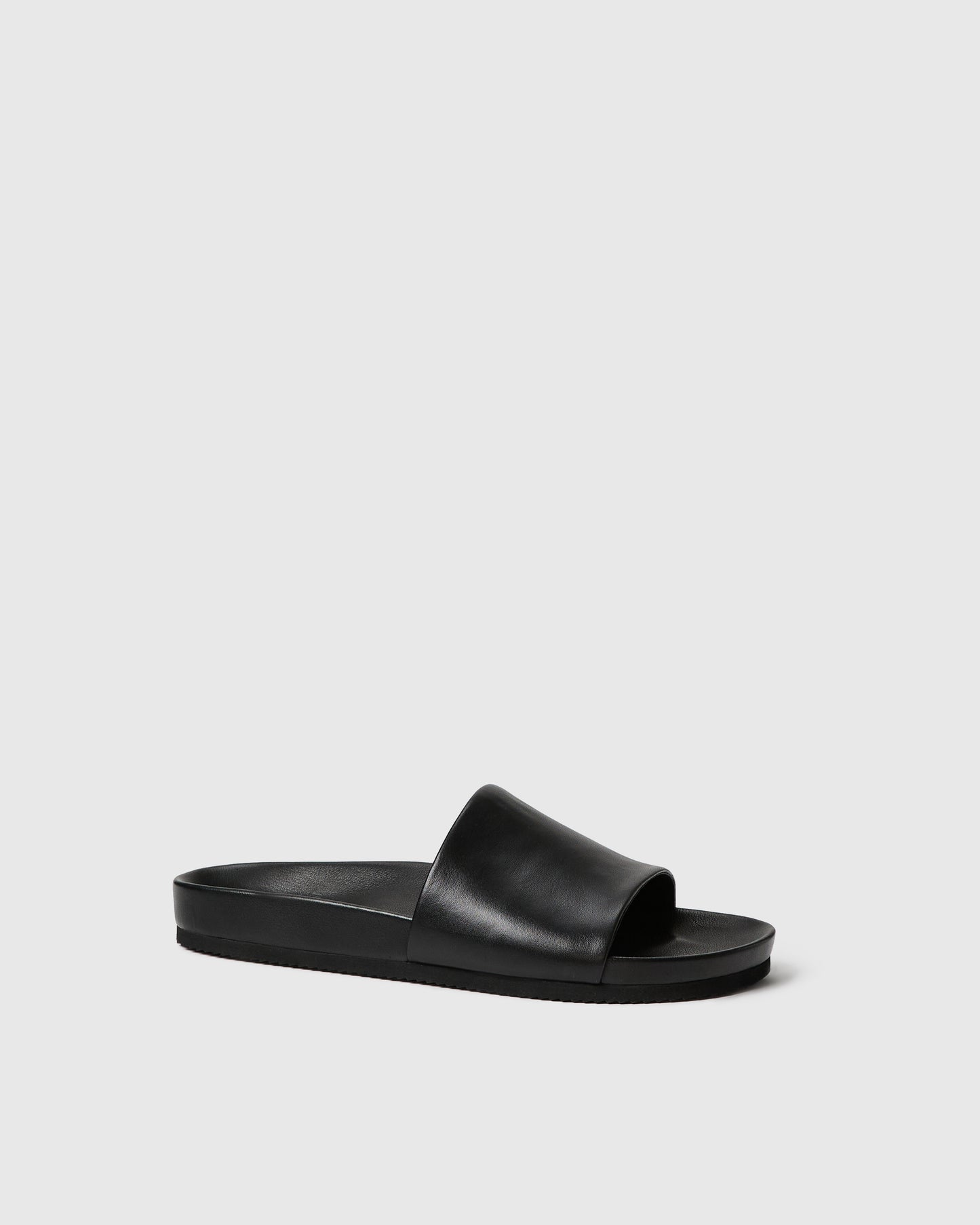 Black leather slide 
