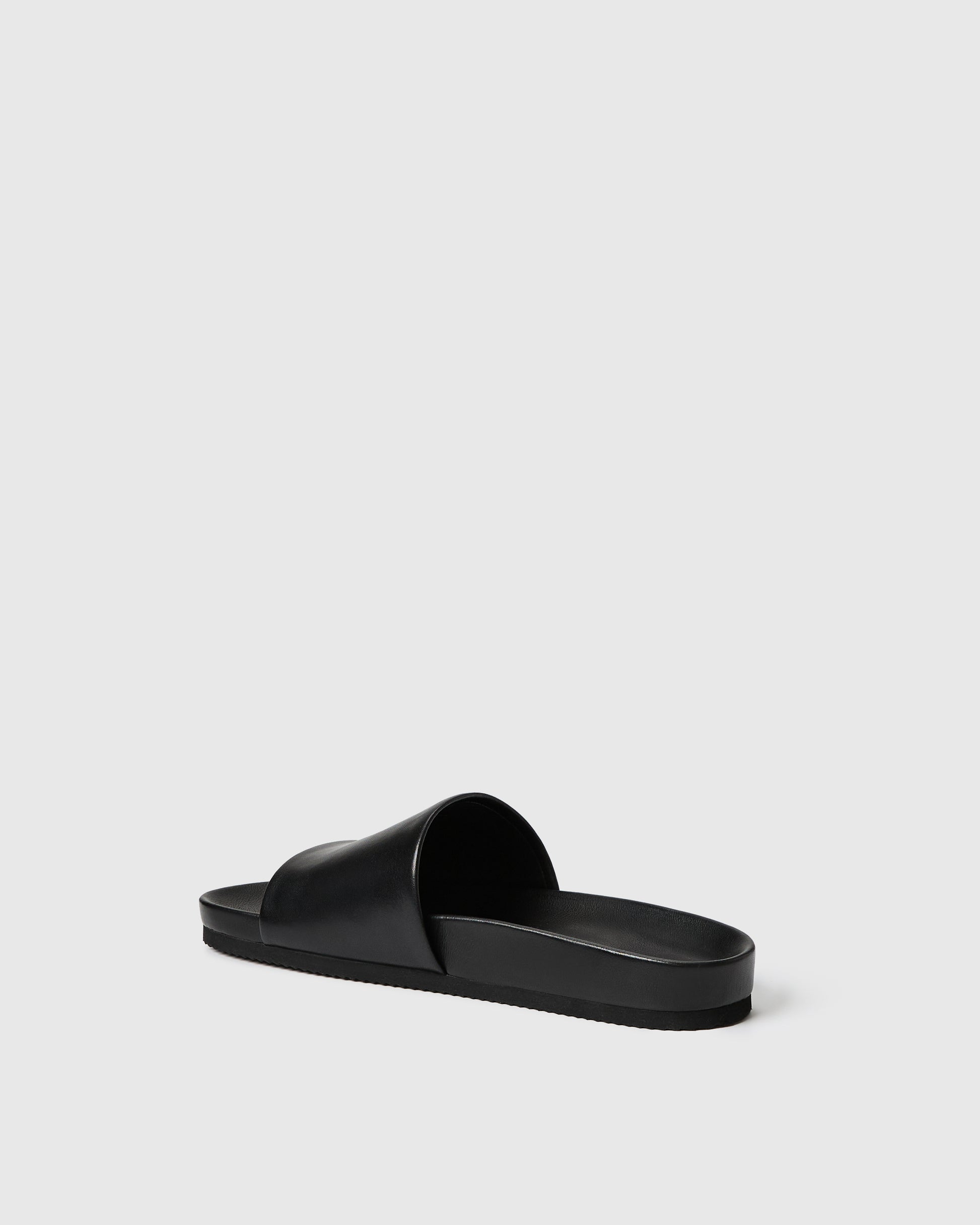 Black leather slide 