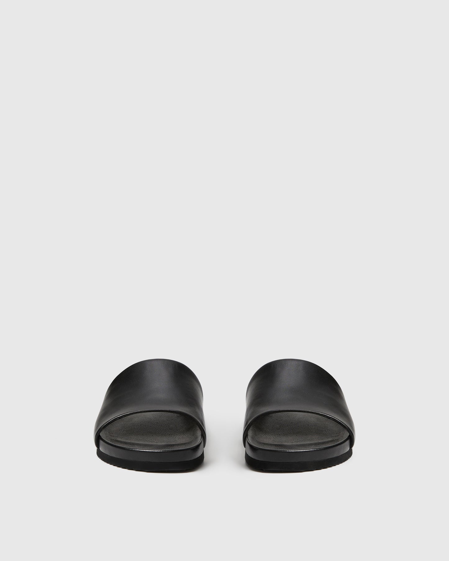 Black leather slide 