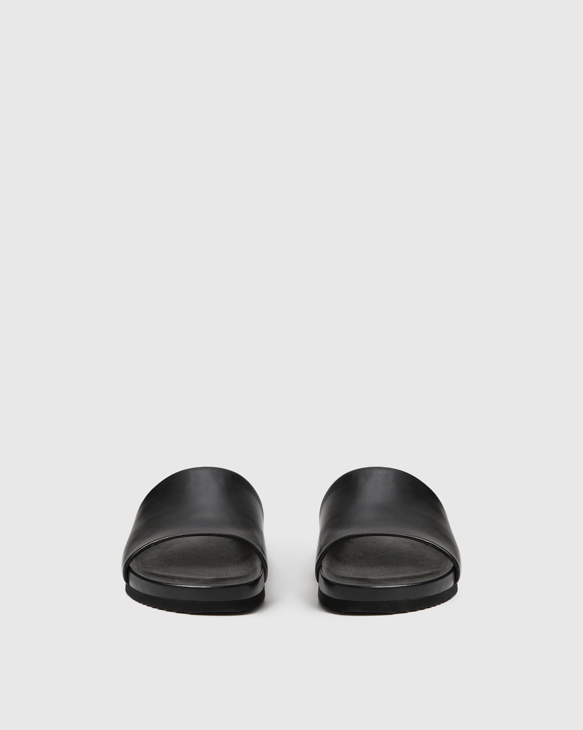 Black leather slide 