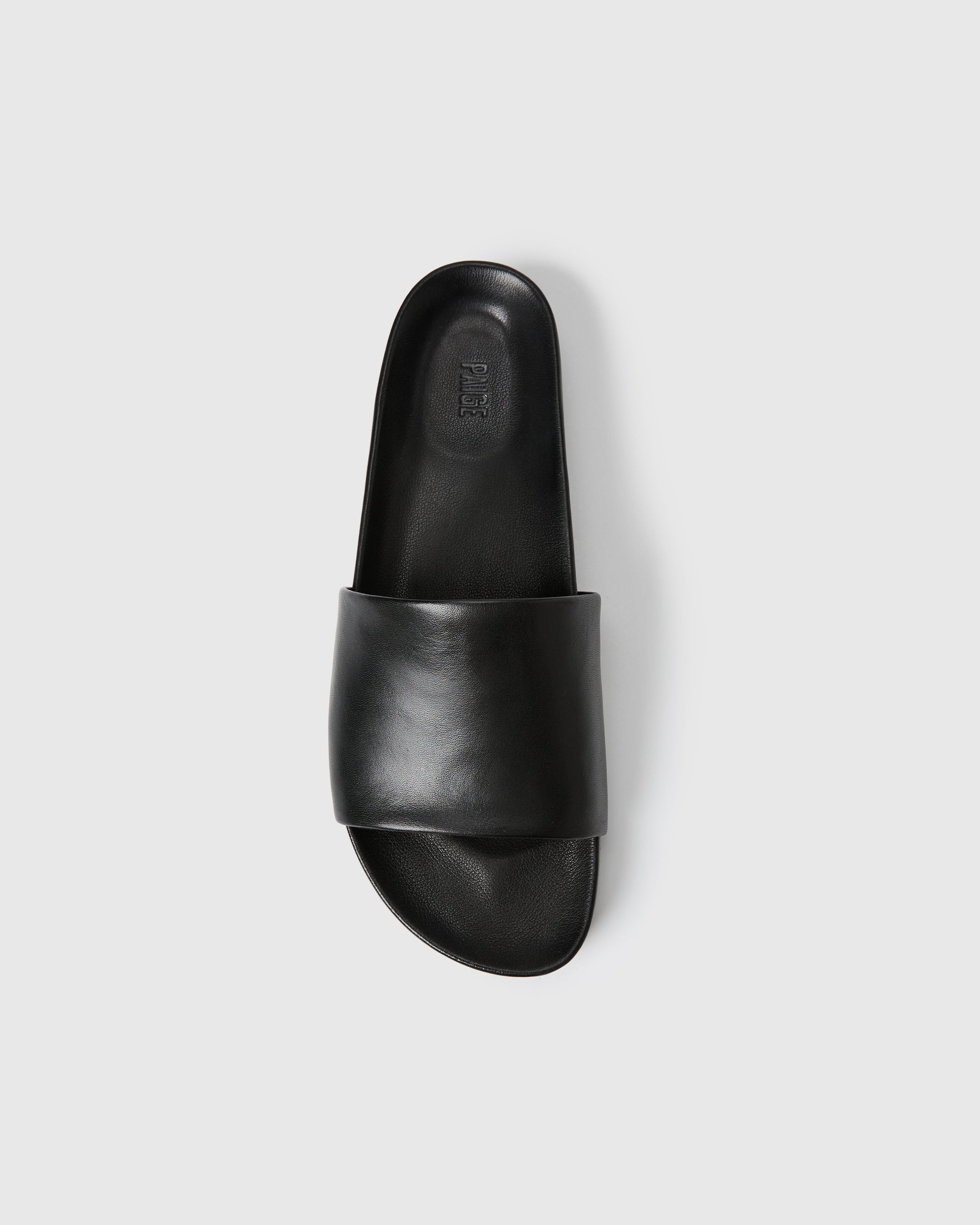 Black leather slide 